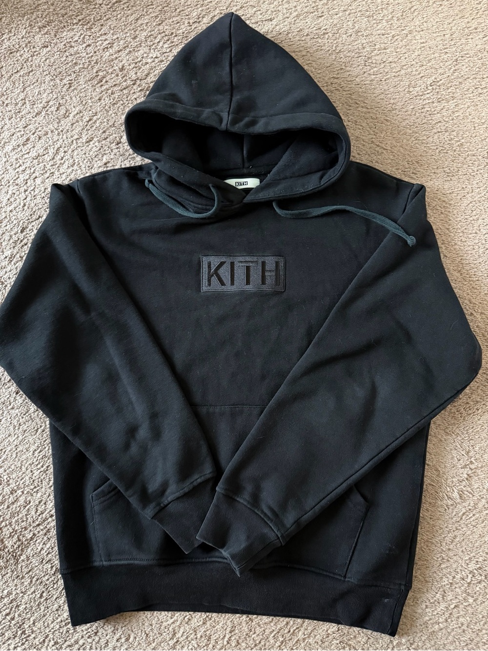Kith Black Embroidered Logo Hoodie - Men’s Pullover